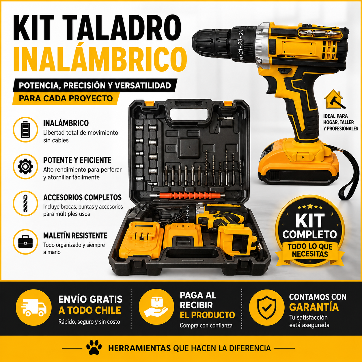 Taladro Inalámbrico 2 baterías