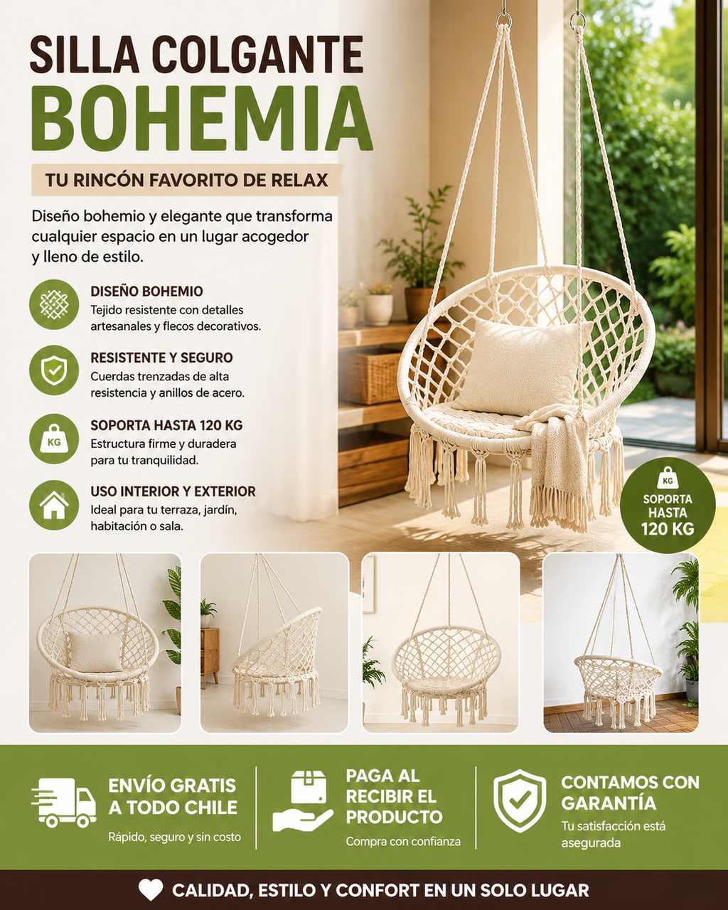 Silla Hamaca de Macramé
