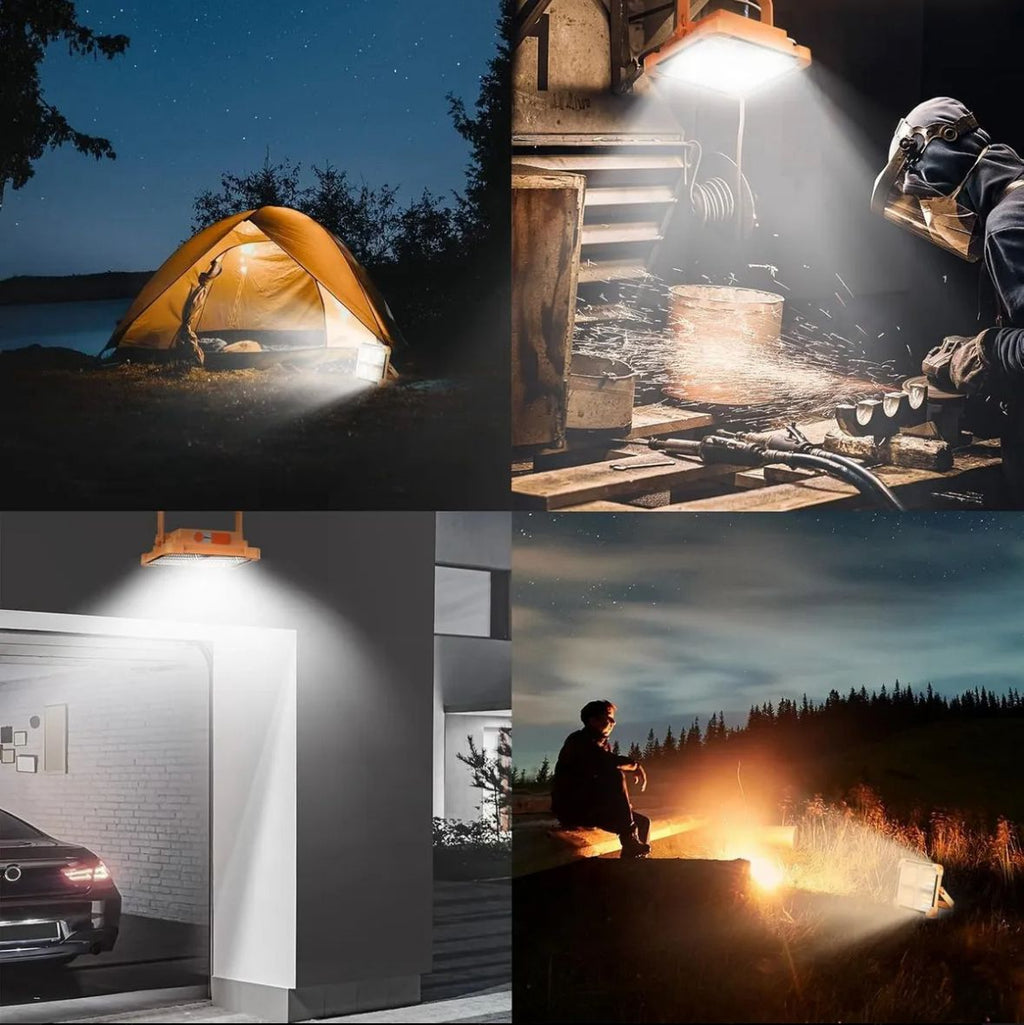 Foco led solar y parlante para emergencias