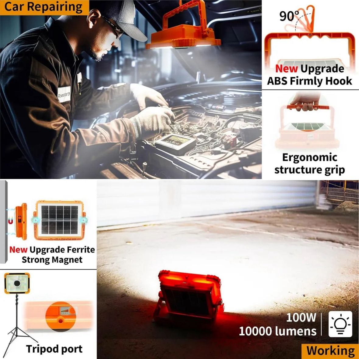 Foco led solar y parlante para emergencias