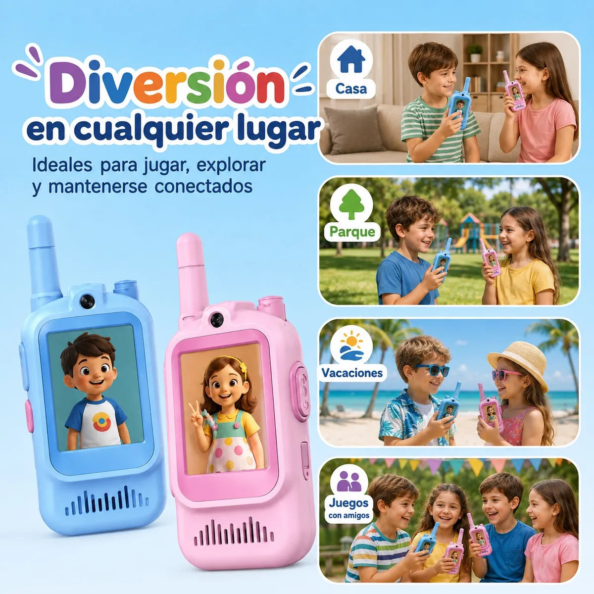 Walkie Talkies De Video Con Pantalla